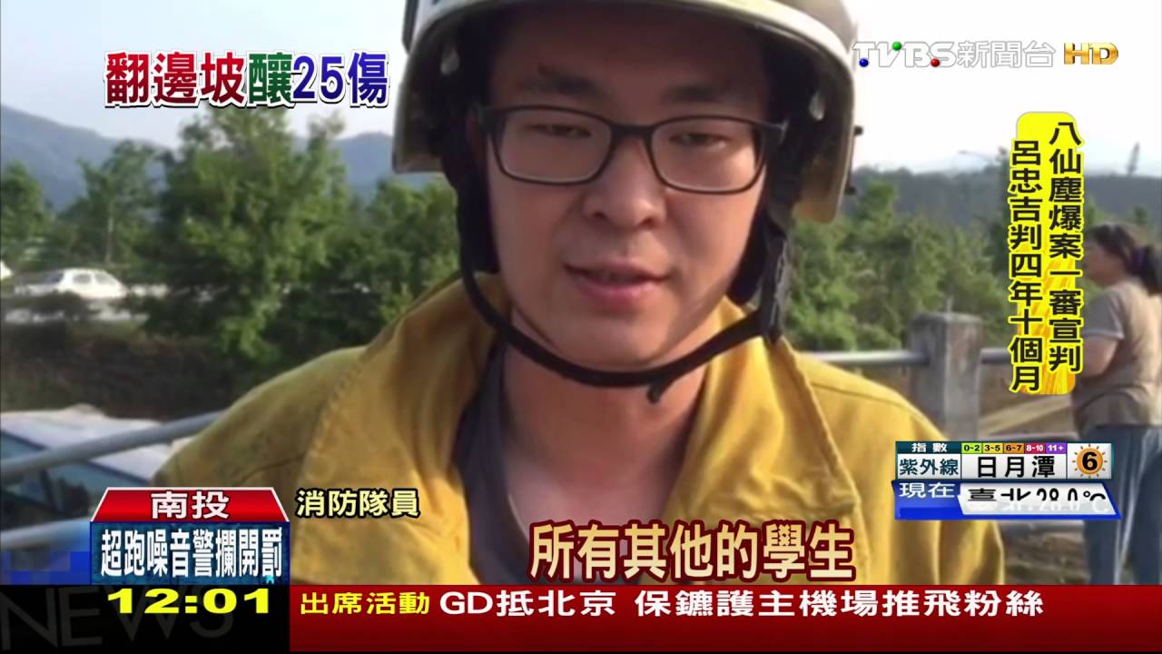 明台校車撞護欄翻 司機重傷24學生輕傷