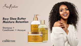 Shea Moisture Raw Shea Butter Moisture Retention Shampoo + Conditioner + Masque 13oz,13oz,12oz