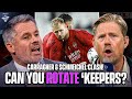 Carragher & Schmeichel CLASH over Arsenal rotating Raya & Ramsdale! | UCL Today | CBS Sports Golazo