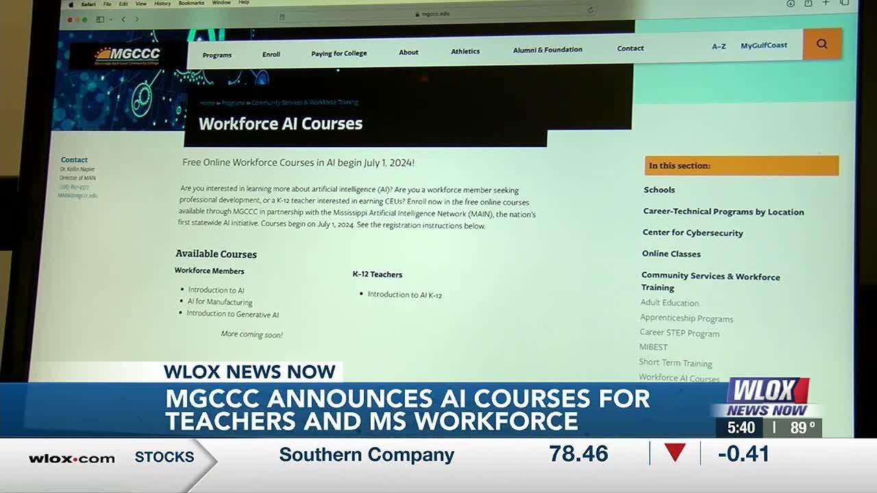 MGCCC partners with MAIN for workforce AI courses