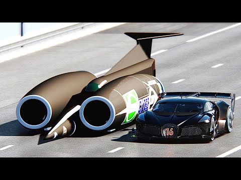 Bugatti Black Devil VGT Concept vs SSC Thrust at Drag Race 24 KM