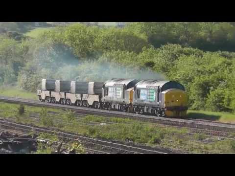 Class 37's 37425/37194 6C53 also 37516 5Z70 near Carnforth 1st June 2013