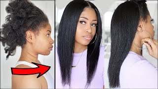 How I Go From KINKY to STRAIGHT hair🔥(super easy!)