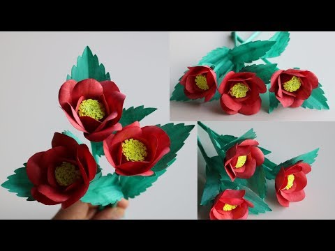 How to Make beautiful flowers with papers - DIY Handmade Paper Craft Video