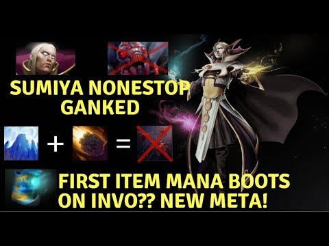 SUMIYA INVOKER NONESTOP GANKED! FIRST ITEM MANA BOOTS ON INVO! NEW META! Dota 2 7.07 Highlights