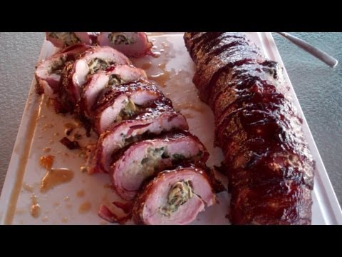 Pork Tenderloin Stuffed with Spinach and Artichoke Recipe - How to stuff a pork loin