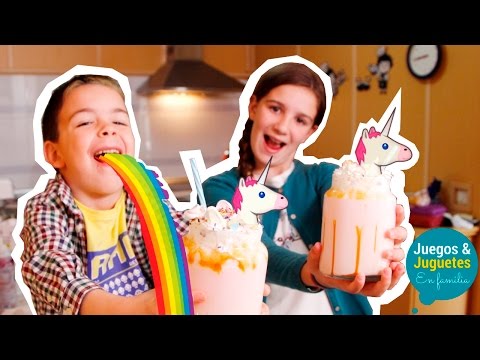 BATIDO DE UNICORNIO ¡SUPER FÁCIL!  // Smoothie challenge // Juegos y Juguetes en Familia