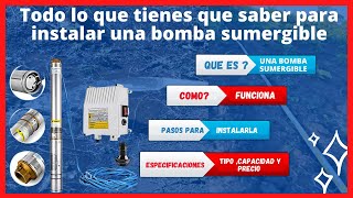 Como instalar una bomba sumergible Tipo Bala 3HP ✅✅