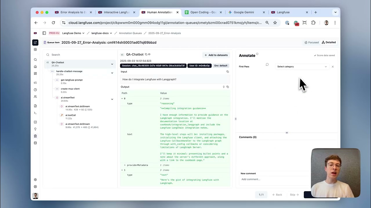 Error Analysis to Evaluate LLM Applications with Langfuse (open source)