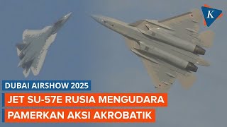 Download lagu Aksi Akrobatik Jet Su-57E Rusia di Dubai, Sempat Jatuh Melayang di Udara mp3