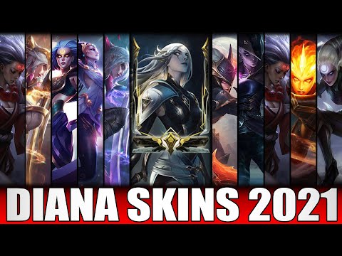 ALL DIANA SKINS 2021 - Including Sentinel Diana Skin Spotlight (League of Legends)