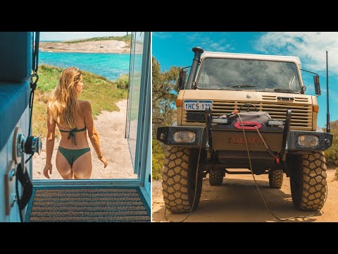 SPEARFISHING & LIVING in our ROCK CRAWLING EX-ARMY 4X4 TRUCK - Cooking Fish & Squid on Induction