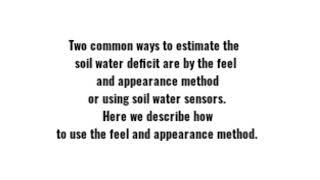 Soil Moisture Feel and Appearance method