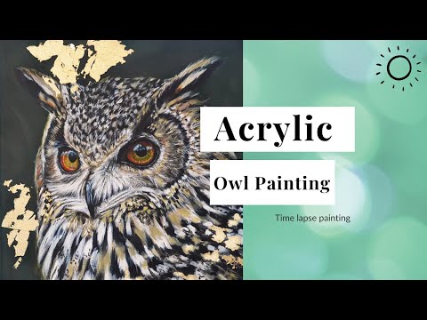 Painting A Realistic Owl In Acrylics Time Lapse