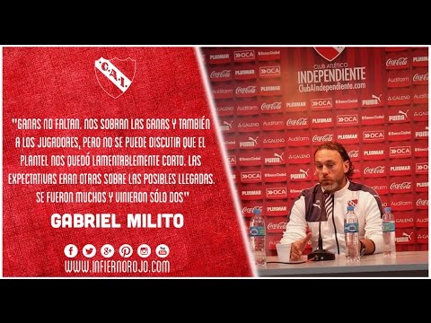Gabriel Milito: "No ha sido un mercado positivo"