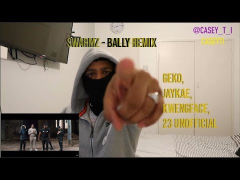REACTION IN A BALLY | Swarmz, Geko, Jaykae, KwengFace, 23 Unofficial - Bally (Remix) | GRM DAILY