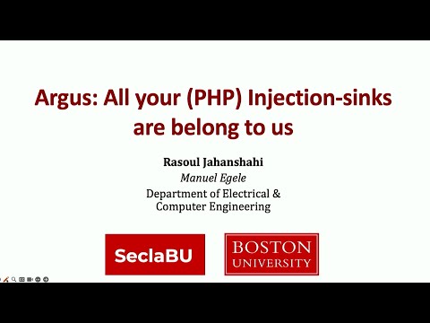 USENIX Security '24 - Argus: All your (PHP) Injection-sinks are belong to us.