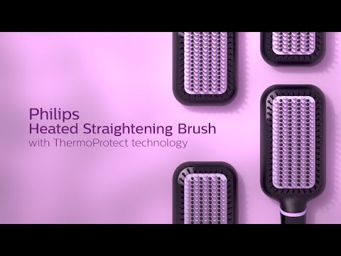 Philips „StyleCare Essential“ Šildomas tiesinimo šepetys BHH880/00 video