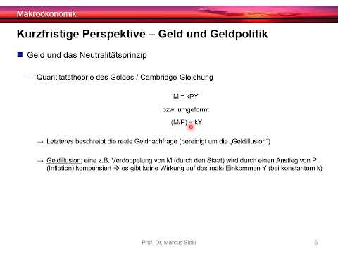 Makroökonomie 4B   Geld und Geldpolitik Teil 1