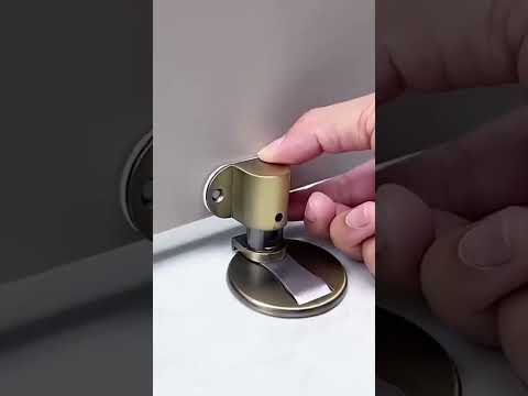 Floor-standing magnetic door stop with 3M adhesive, punch-free, suitable for home office door stop