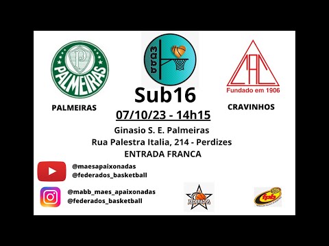 FPB - 07/10/23 - Sub16 - Campeonato Estadual 2023 - Palmeiras 77 x 71 Cravinhos