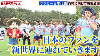 【サッカー】代表合宿にルフィ登場！「ワンピース」とコラボで青の麦わら帽子贈呈「麦わらの一味としてＷ杯を戦う」