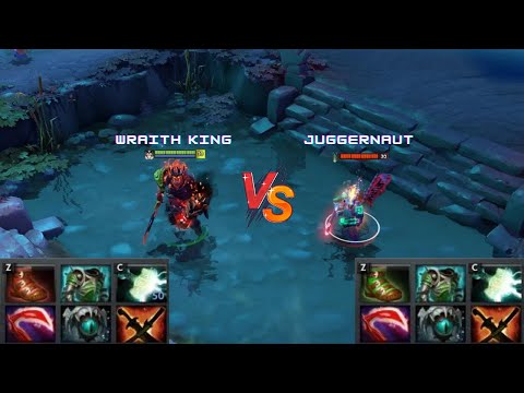Dota 2 | Wraith King vs Juggernaut lvl 30 | Same Full Items