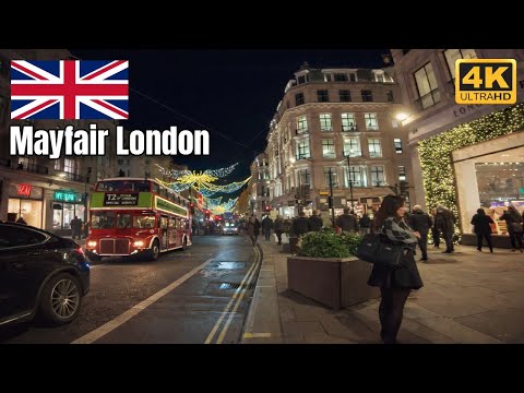 Marble Arch,Mayfair London – 4K Walking Tour During Christmas