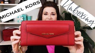 MICHAEL KORS Jet Set Saffiano Pocket Wallet Unboxing! | #MichaelKorsUnboxing