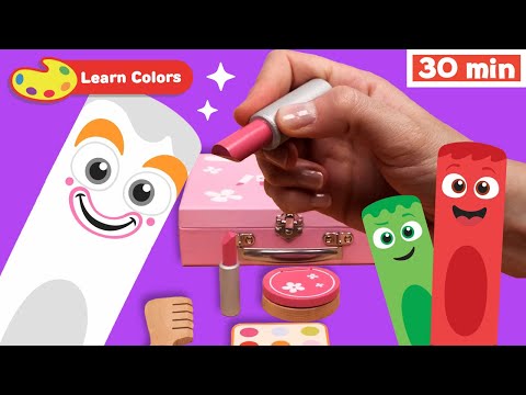 Color Crew Magic | Educational Video | Make Up Kit & Farm Animals | Learn Colors | Drawing For Kids