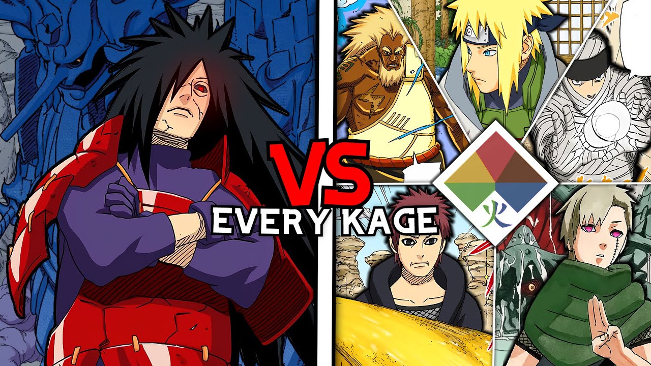 Madara vs Every Generation of Five Kage