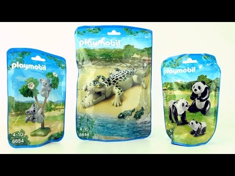Playmobil Animals Panda Koala and Alligator - Animals from Playmobil City Zoo