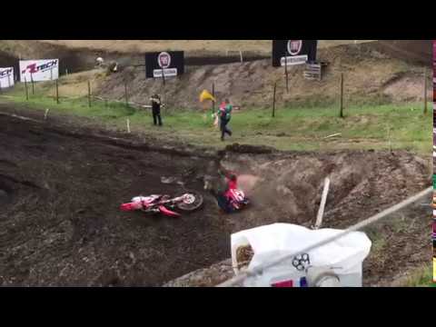MXGP of Germany, Teutschenthal  Bobryshev Crash / Падение Евгения Бобрышева в Германии 2017