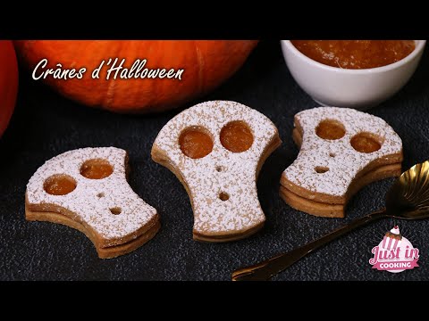 Biscuits crânes d'Halloween à la confiture de potiron vanillé