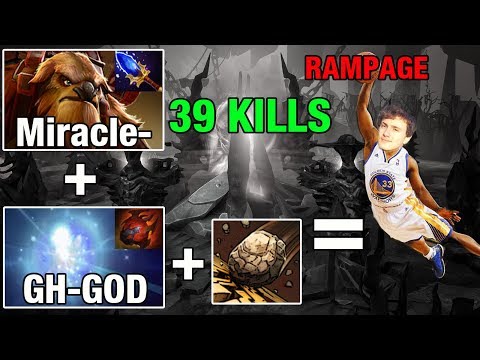 NICE COMBO - Miracle- SHAKER 39 KILLS + GH-GOD Io With Tarrasque 30 mins Pub Match