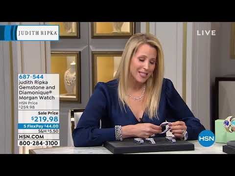 Judith Ripka Gemstone and Diamonique Morgan Bracelet Wat...