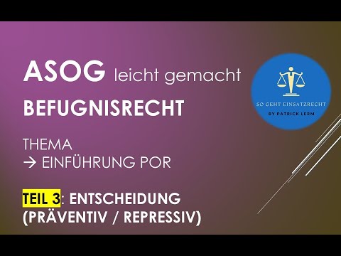 ASOG leicht gemacht! ⚖️ | ► Befugnisrecht | ► Einführung POR (Teil 3)