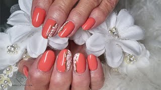 Simple November nails with filigree nail art. Melodysusie e-file review, doing nails in real time 