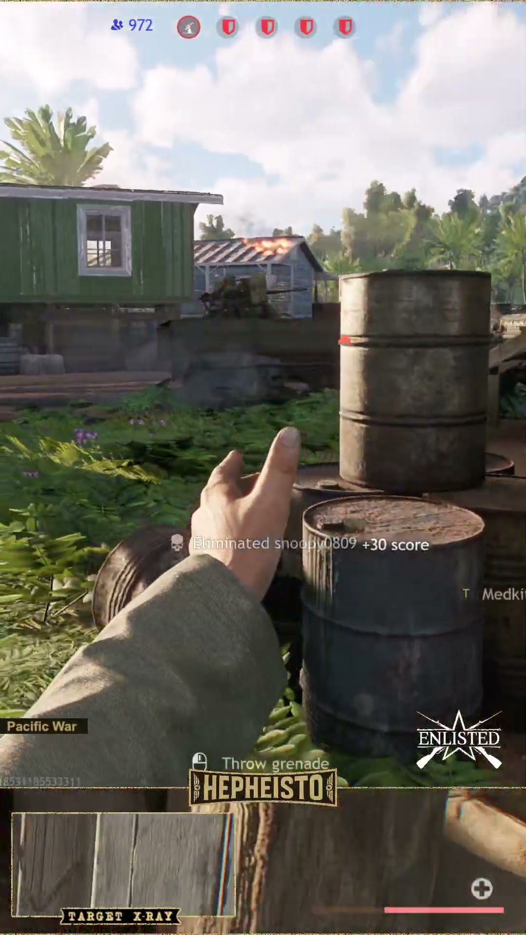 Assaulter eliminates M13 MGMC with Explosives Pack while Artillery strikes Enemies down