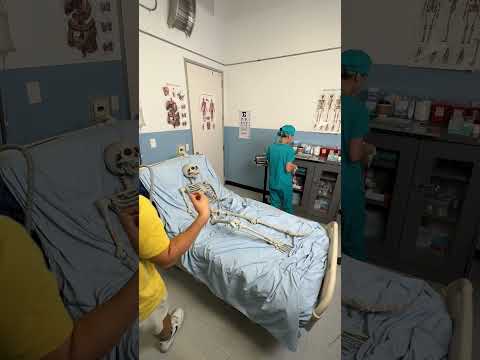 Skeleton at hospital scared nurse  #Shorts