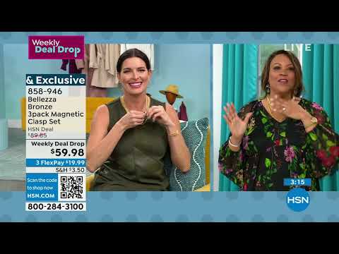 Bellezza Bronze 3pack Magnetic Clasp Set with Lobster Cl...