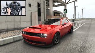 Dodge Demon Swerving Through Traffic - Assetto Corsa | Thrustmaster TX