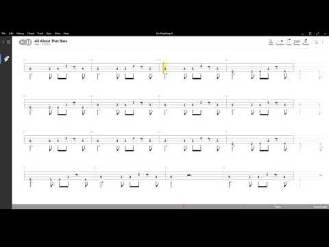 All About That Bass ( Megan Trainor ) ,Tablatura e base Senza Basso - Backing bass track