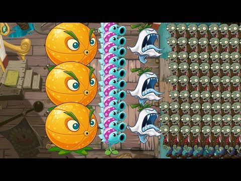 Snow Pea vs Citron vs Ghost Pepper vs 999 Zombies pvz 2