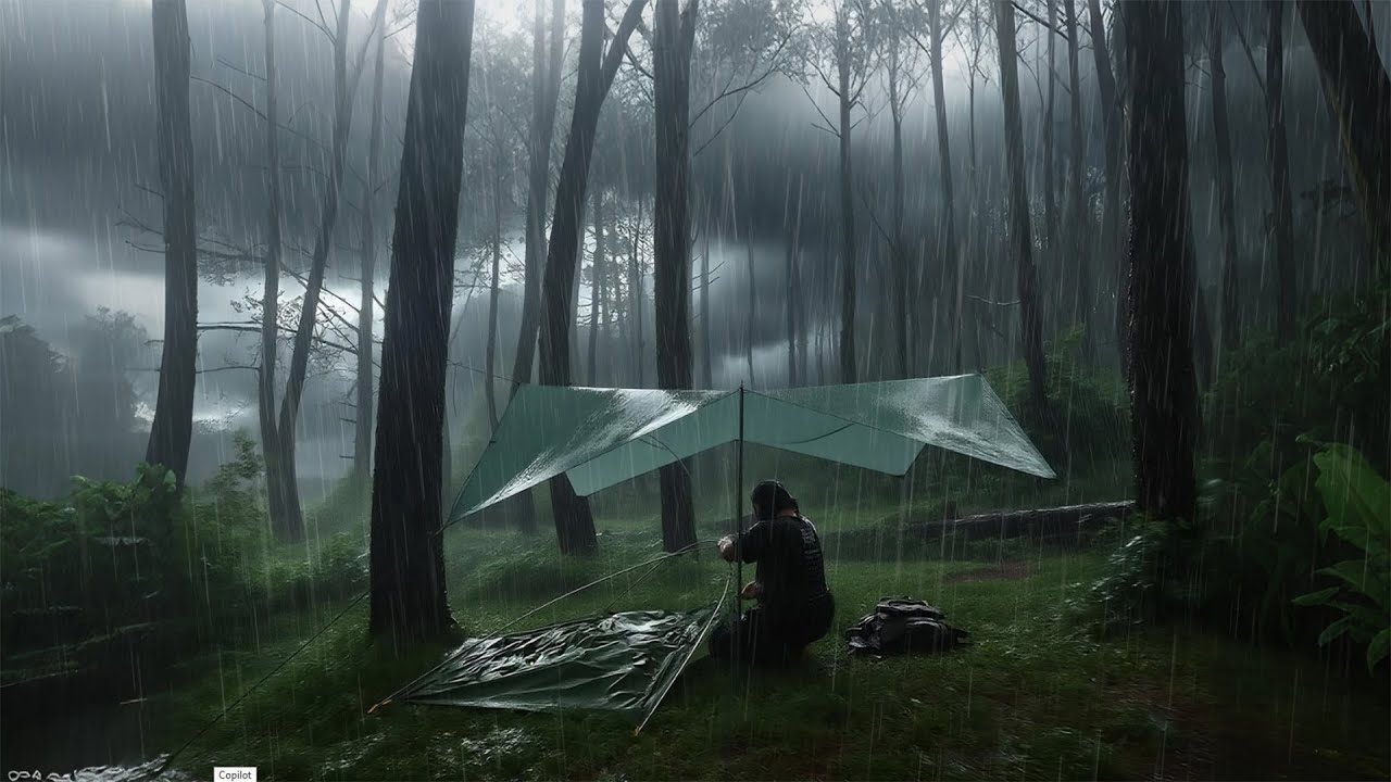 CRAZIEST STORM I EVER MET‼️SOLO CAMPING IN HEAVY RAIN AND THUNDERSTORM⛈️