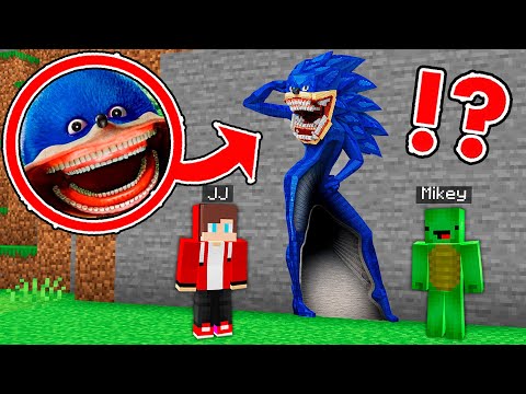 JJ and Mikey Found Longest TUNNEL PRINT OF SHIN SONIC in Minecraft ?!