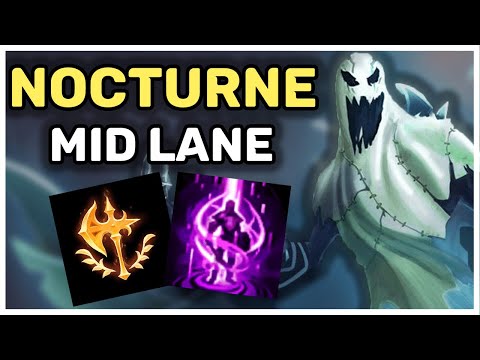 BUSTED KOREAN PICK - NOCTURNE NOC MID LANE GUIDE RUNES BUILD GAMEPLAY SEASON 12 LEAGUE OF LEGENDS