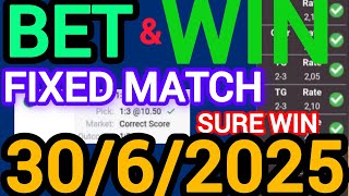 TODAY CORRECT SCORE PREDICTIONS 30/06/2025/FOOTBALL PREDICTIONS TODAY/SOCCER BETTING TIPS/SURE TIPS.