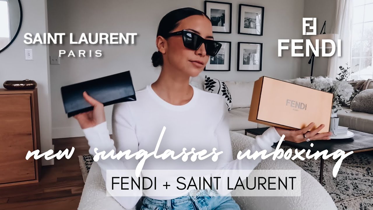 Watch video New Fendi + Saint Laurent Sunglasses | Unboxing + Try-on Now New Fendi + Saint Laurent Sunglasses | Unboxing + Try-on