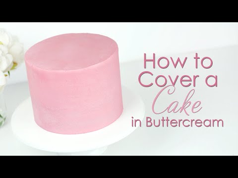 Part of a video titled How to cover a cake in buttercream and get smooth sides - YouTube